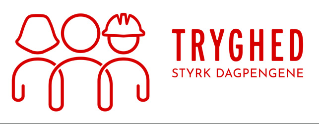 Ikoner med slogan "Tryghed - styrk dagpengene"